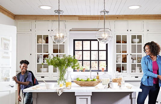 Velux sun tunnels in kitchen