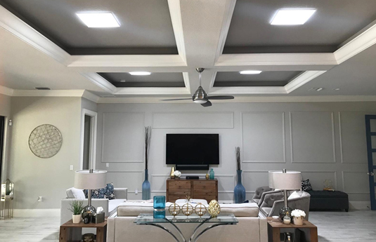 livingroom with Solatube installed