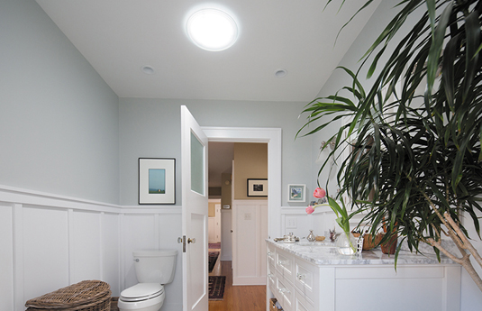 bathroom with Solatube skylight